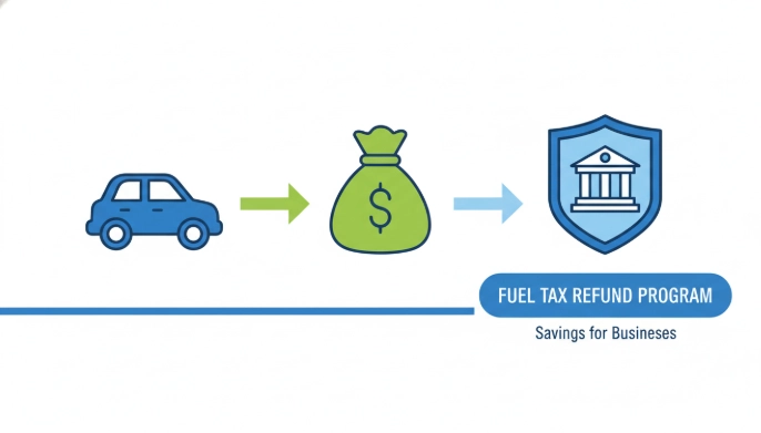 경차 유류세 환급 제도를 시각적으로 설명하는 인포그래픽. 작은 차가 주유하고 환급받는 과정을 깔끔하게 보여줍니다.