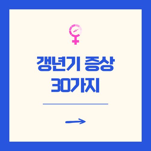 갱년기 증상 30가지 여성