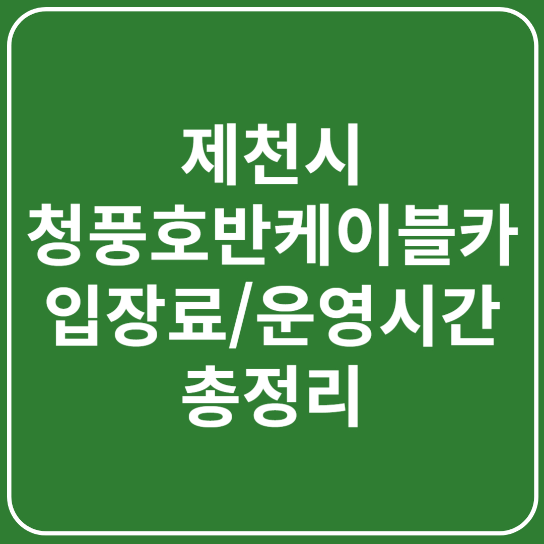 청풍호반 케이블카 요금, 운행시간, 이용팁 총정리(충청도 여행)