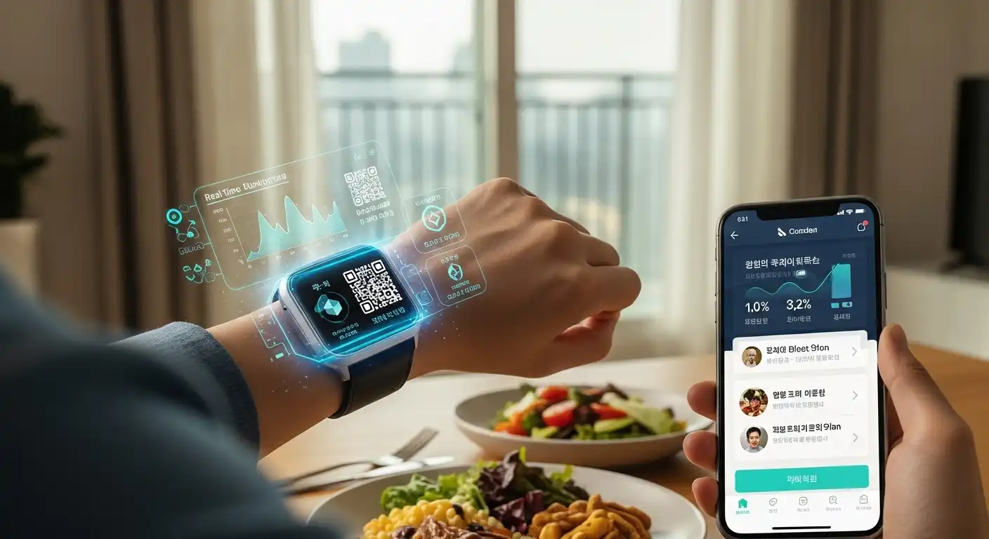 <img src="wearable_and_blockchain_based_personal_nutrition_adjusts_diet_in_real_time.webp" alt="웨어러블과 블록체인 기반 개인 영양 관리가 실시간 데이터로 식단을 조정하는 미래 기술을 표현한 이미지 입니다">