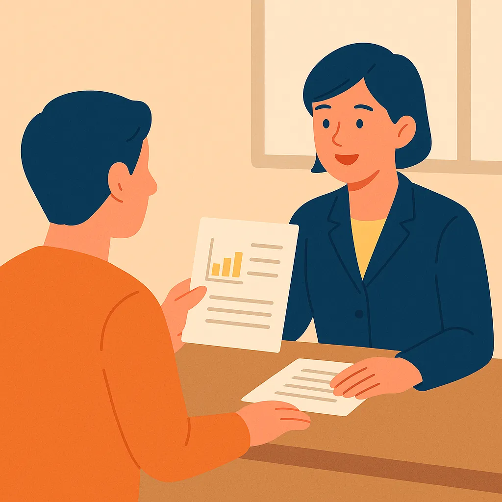 공공기관에서 근로장려금 상담을 받는 남성의 모습