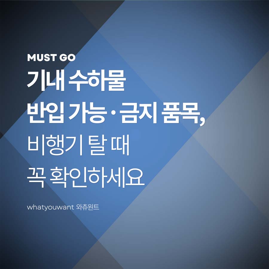 기내 수하물 반입 가능·금지 품목 정리|비행기 탈 때 꼭 확인