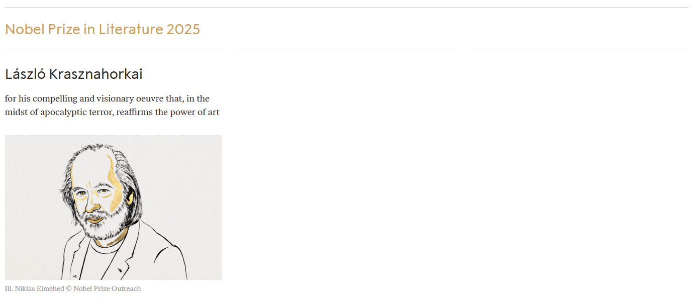 2025 노벨상 수상자(문학상)
