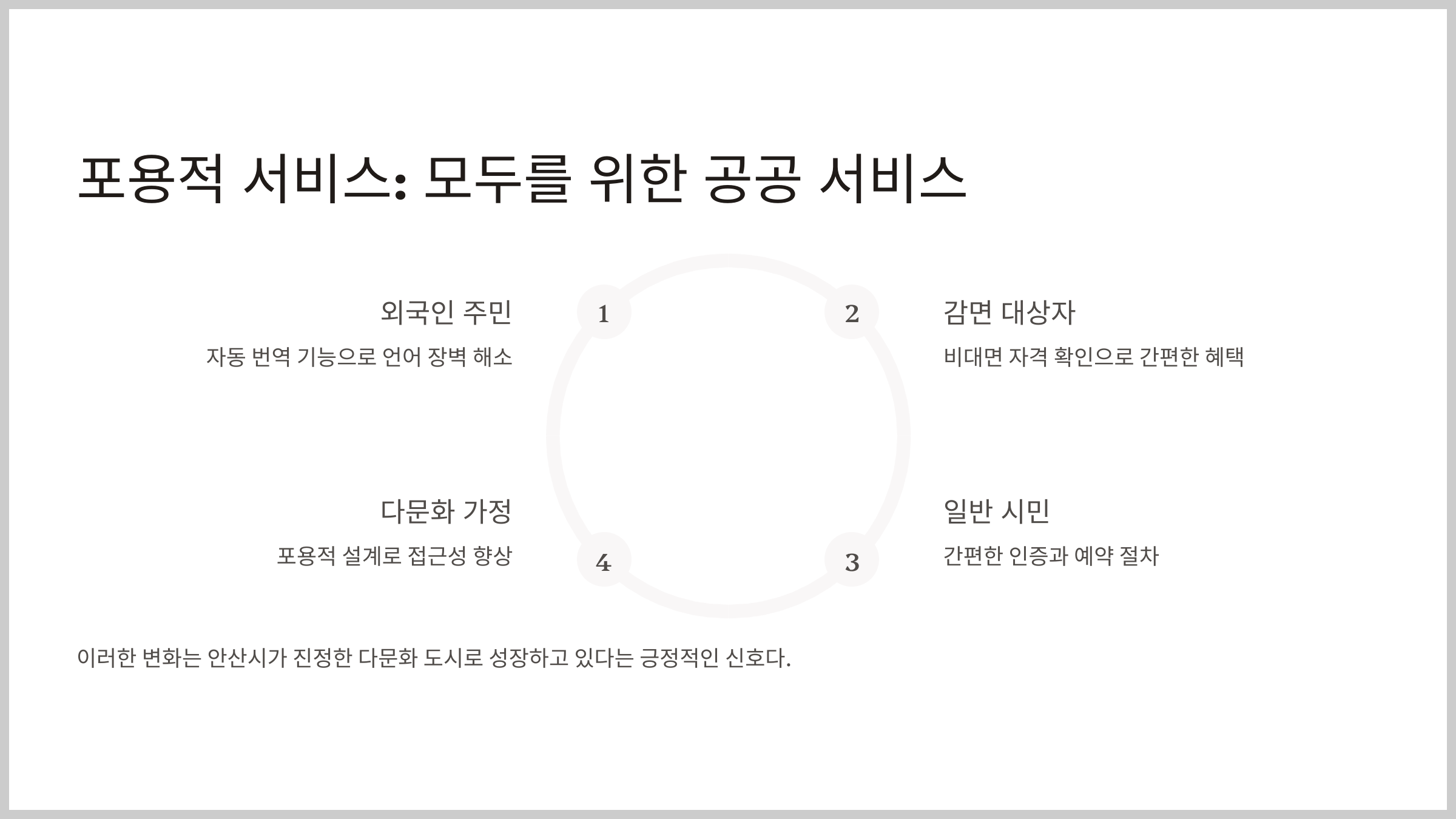 포용적 서비스: 모두를 위한 공공 서비스