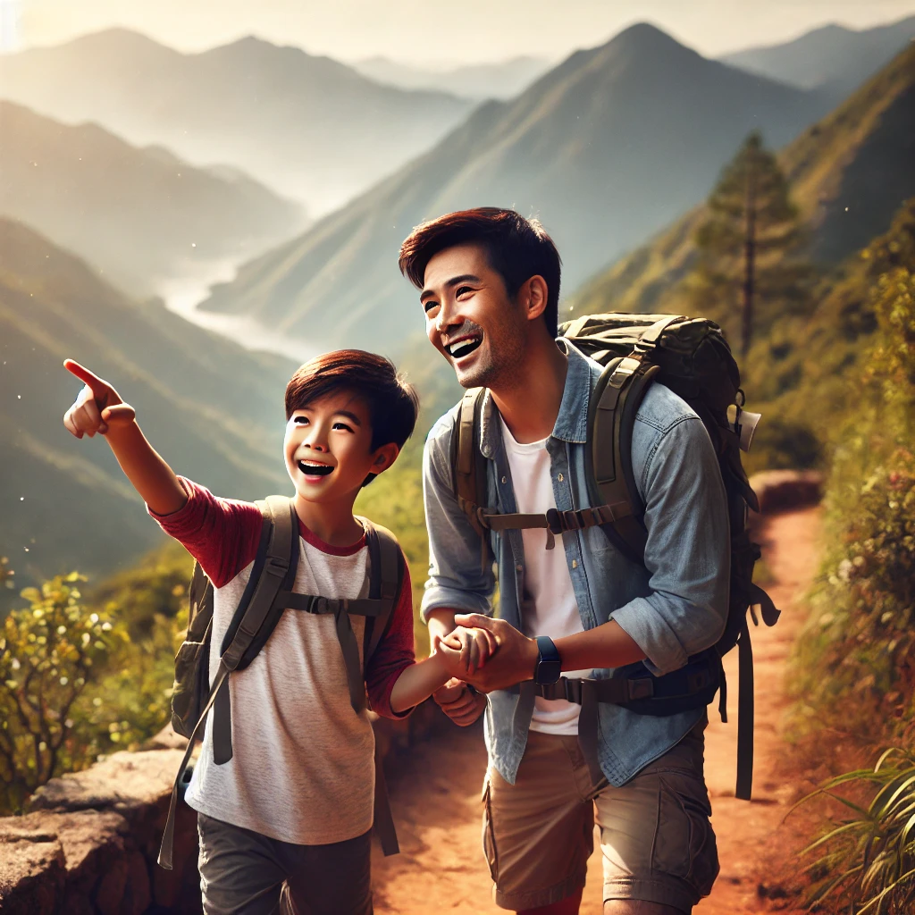 중학생과 아빠와의 여행사진