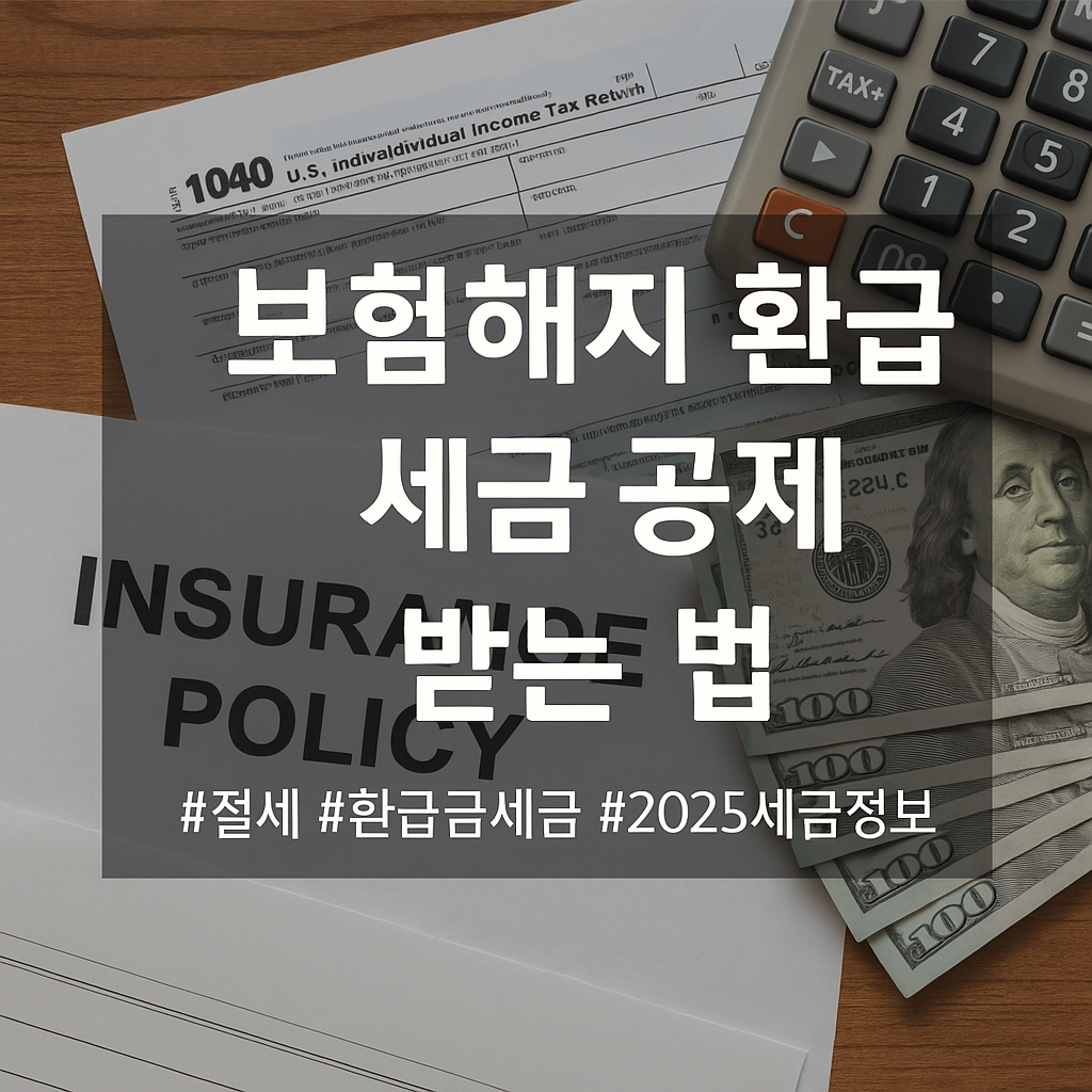 보험해지 환급금 세금 공제 받는 법
