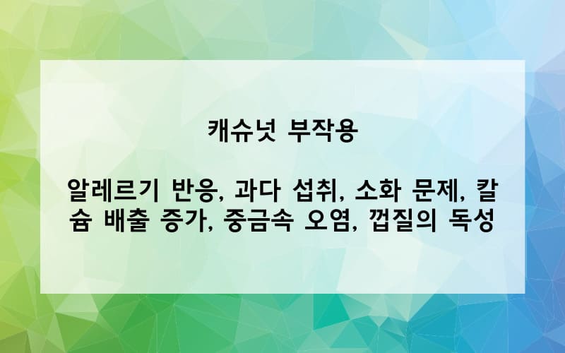 캐슈넛 부작용