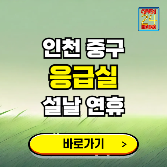 인천 중구 설날 연휴 비상진료 응급실 병원 찾기 ❘ 내근처 24시 야간 심야 휴일 가능한 곳