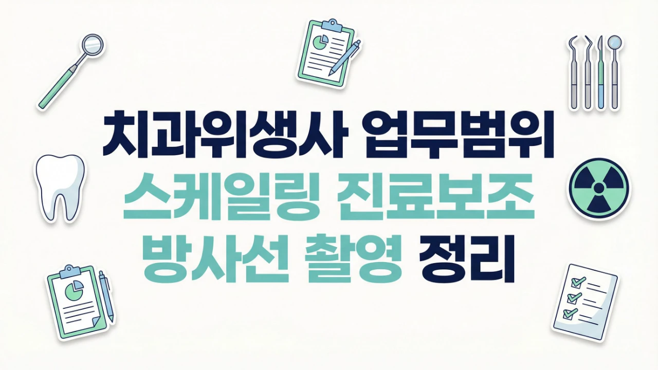 치과위생사 업무범위 스케일링 진료보조 방사선 촬영 정리 대표이미지