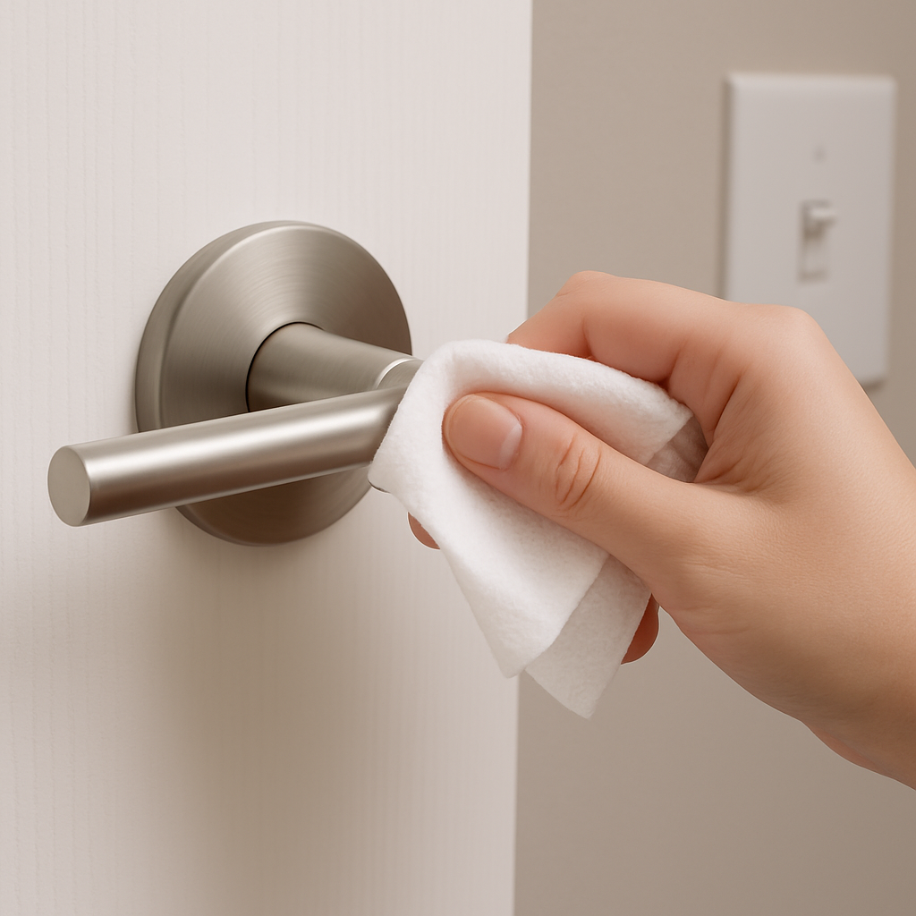 문 손잡이 청소