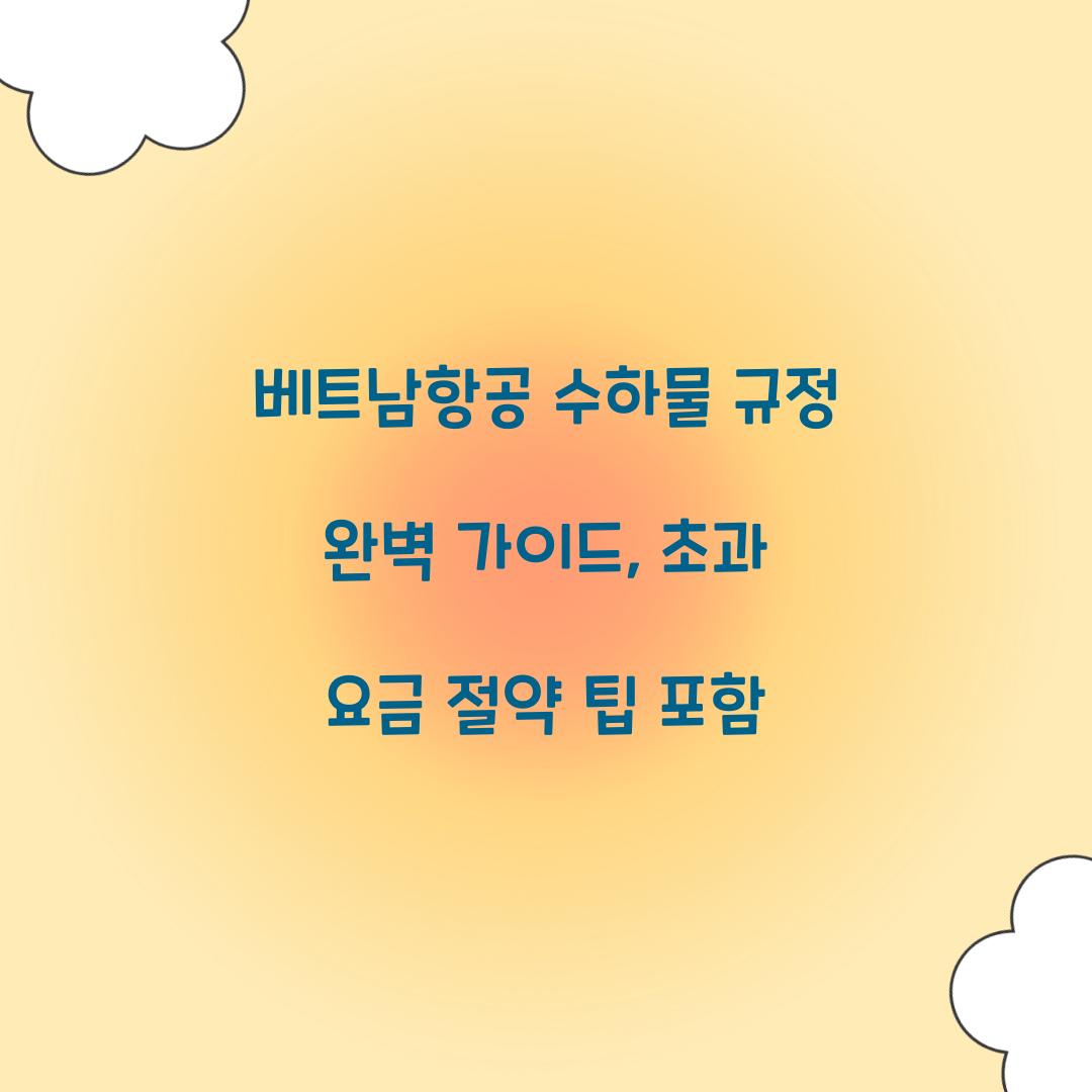 베트남항공 수하물 규정