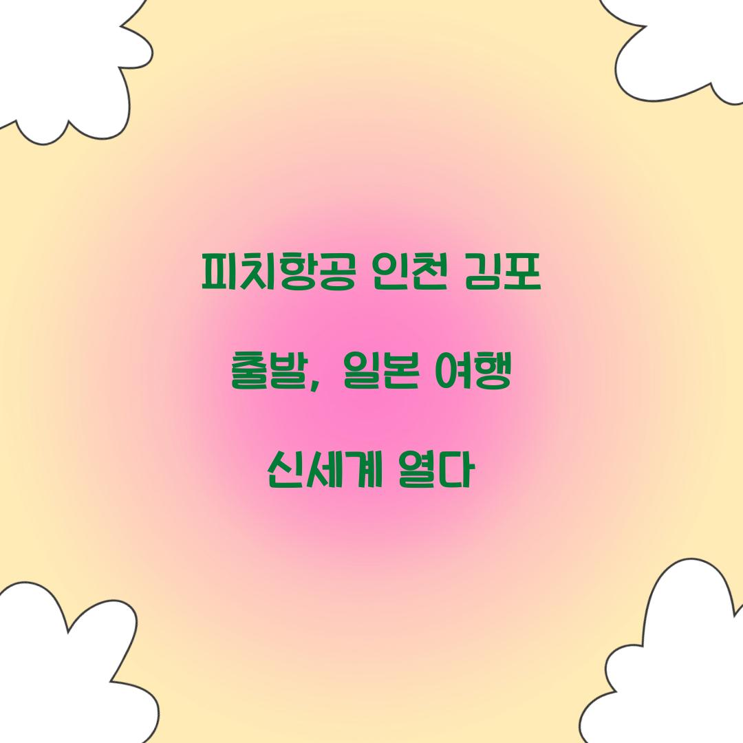 피치항공 인천 김포