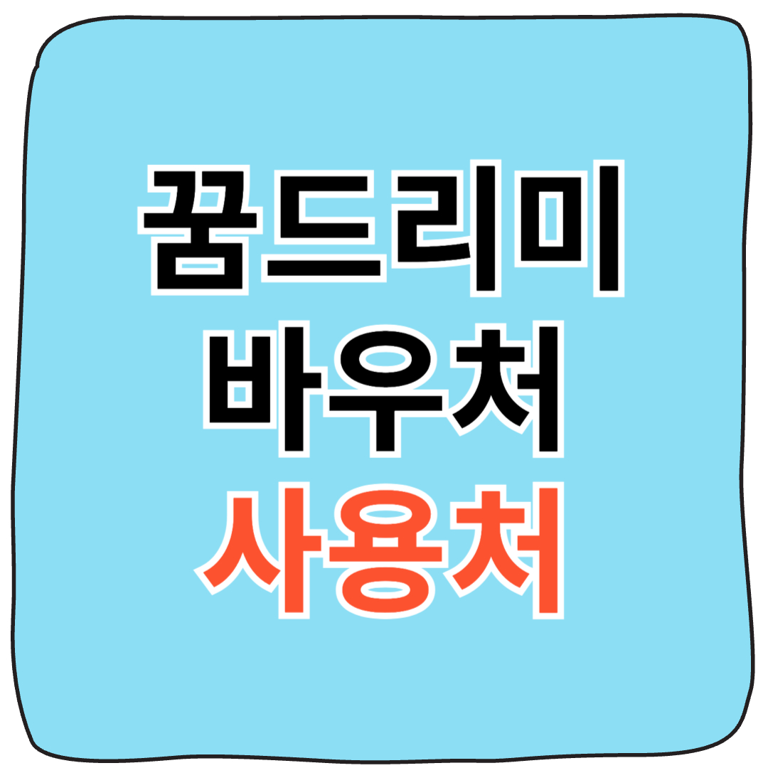2025 꿈드리미 카드 바우처 사용처를 안내하는 정보 포스터. 학교납입금부터 스터디카페까지 사용 가능