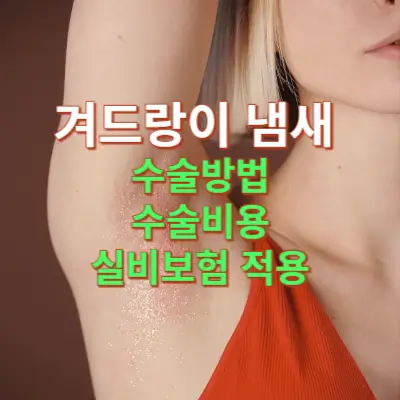 겨드랑이 냄새 수술 방법과 비용, 실비보험 적용 가능한가?