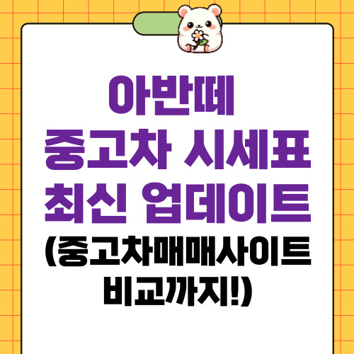 아반떼 중고차 시세표