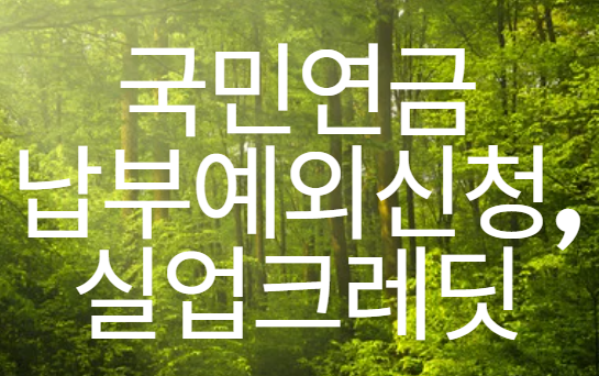 국민연금 납부예외신청, 실업크레딧 제도 이미지