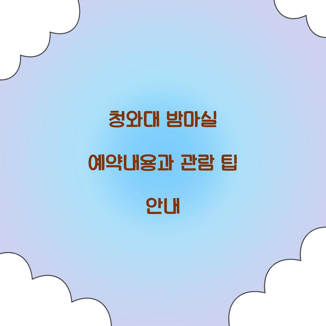 청와대 밤마실 예약내용