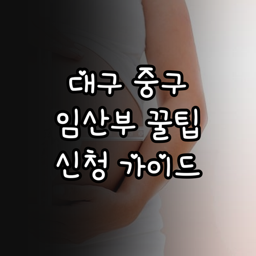 2025 대구 중구 임산부 영유아 지..