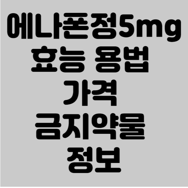 에나폰정5mg 효능 용법 가격 금지약물 정보
