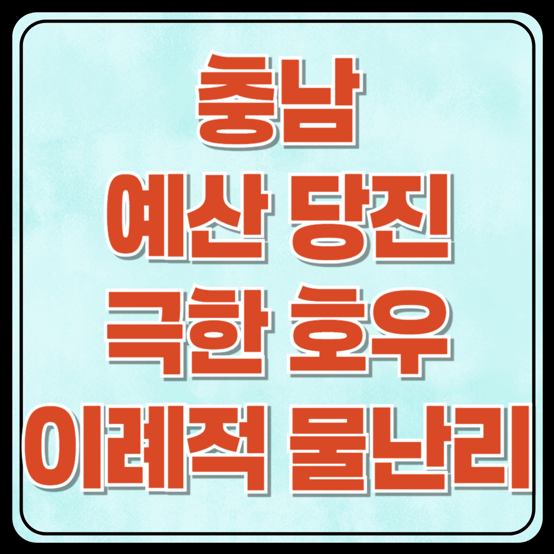충남 예산 당진 극한 호우 물난리
