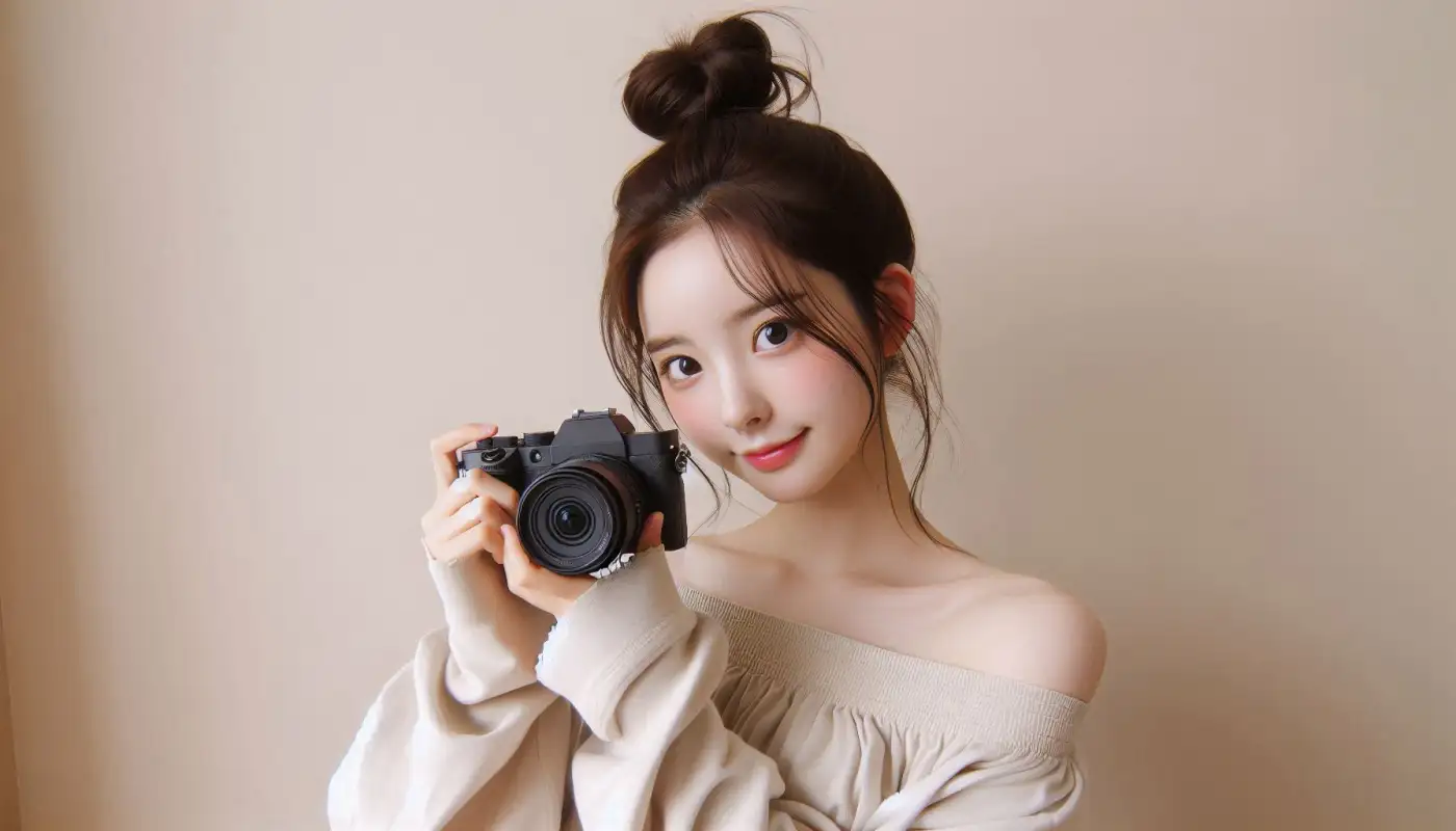 불꽃놀이-사진-보정하는-여성의-모습