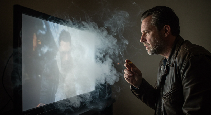 실내 흡연 시 담배 연기가 화면에 오염됨