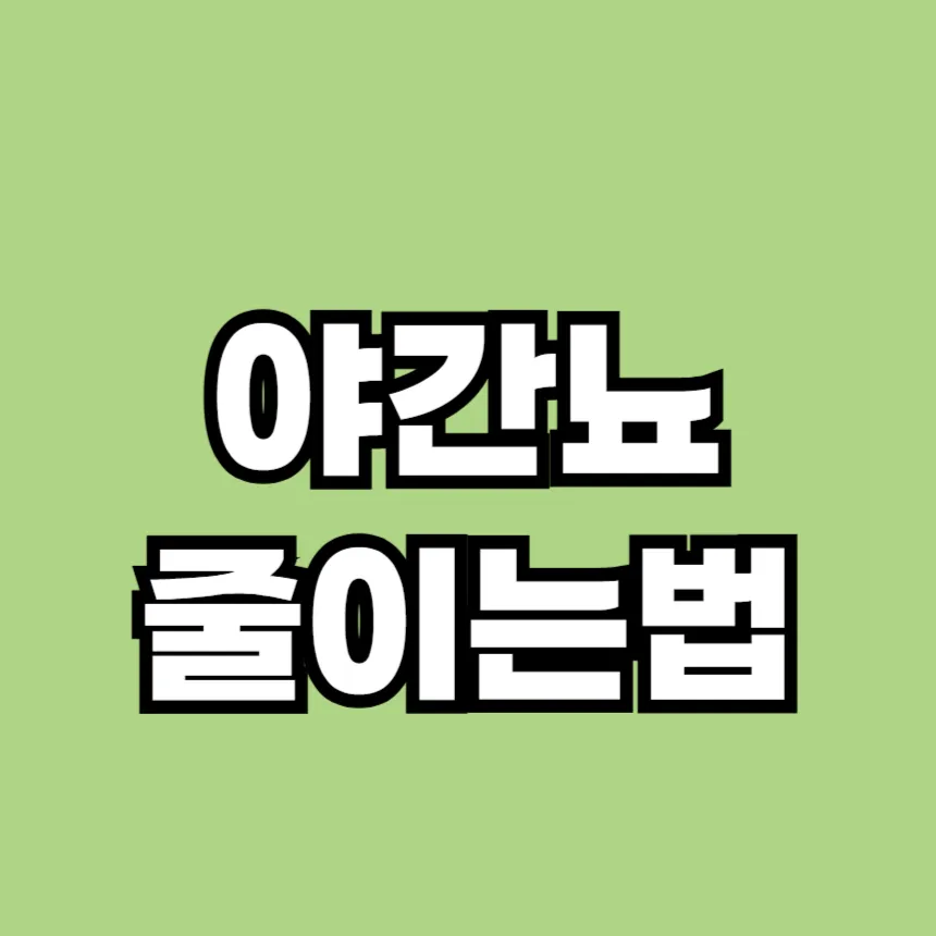 야간뇨 치료