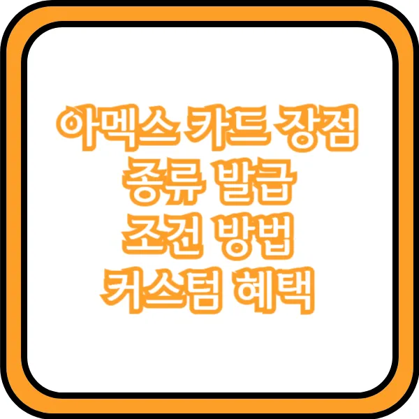 아멕스 카드 발급 조건