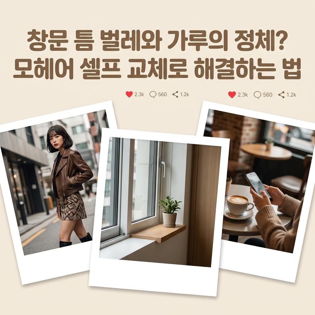 모헤어 교체 주기 솔직 후기 창문 틈새 벌레 차단 비용 장단점 비교 뱃살 커버 코디법