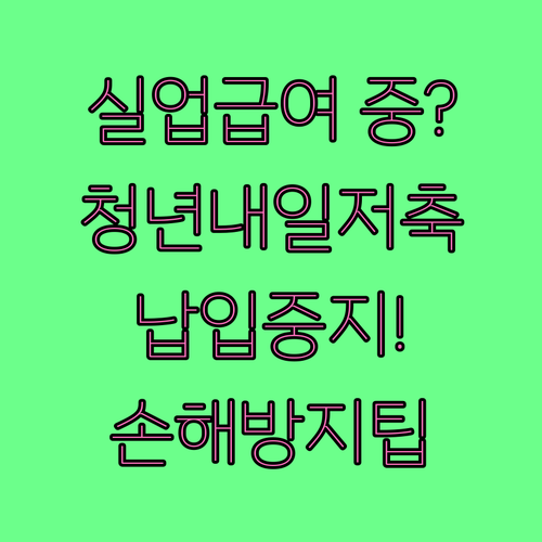 실업급여 수급 중 청년내일저축계좌 납..