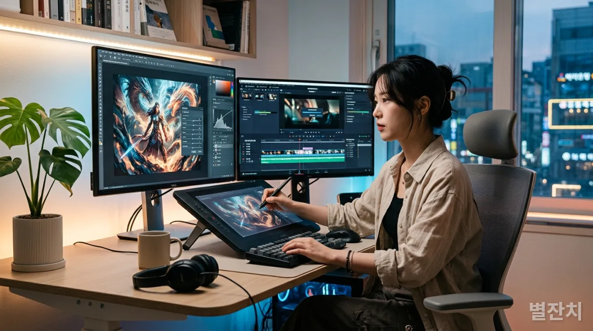 AI 도구를 활용하여 작업 효율성을 극대화하는 한국 디지털 아티스트