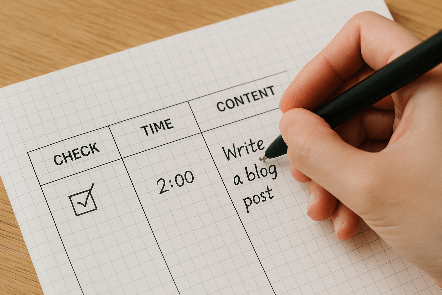 그리드다이어리에할일을기록하는손,다이어리체크박스,시간표기,실행기록,루틴관리다이어리