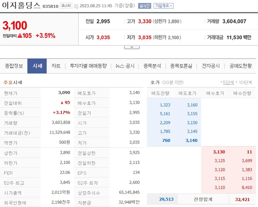 닭고기 관련주 이지홀딩스