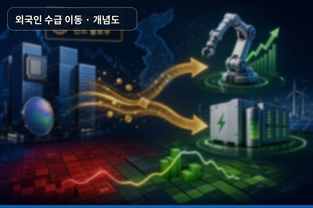 외국인 수급 삼성전자 SK하이닉스 로봇 ESS 순환매 개념도