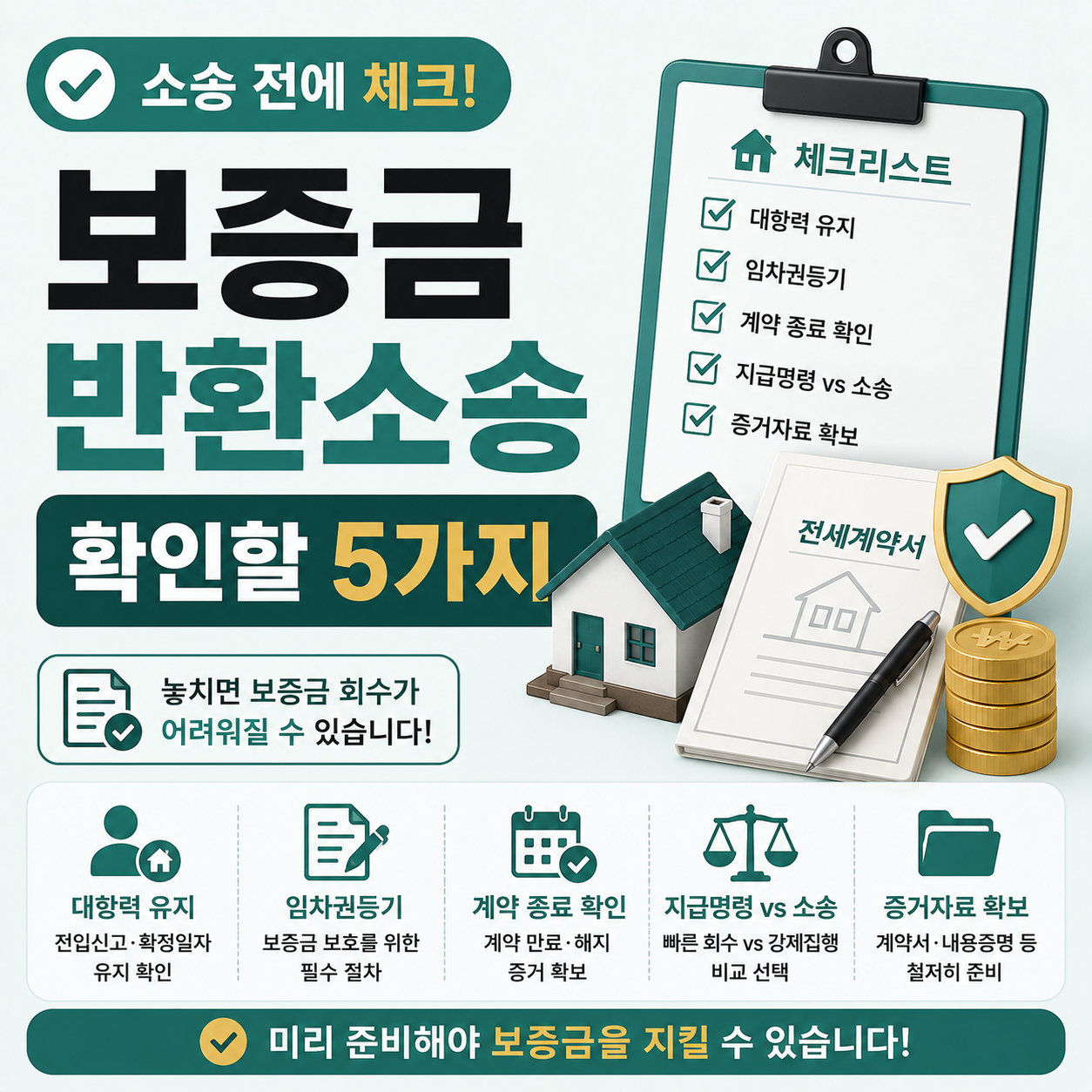 보증금 반환소송 전 확인사항 안내 이미지