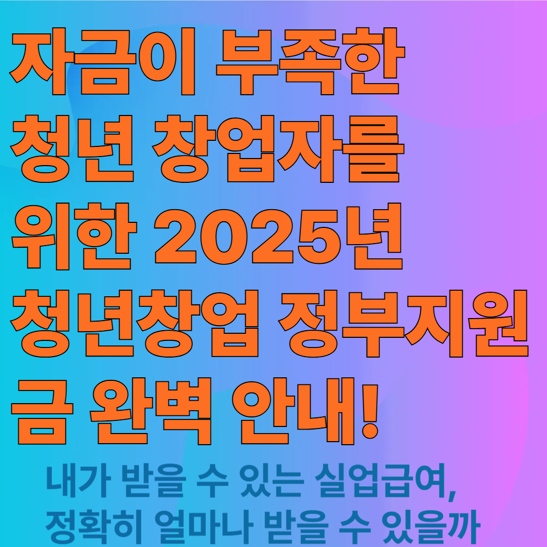 2025청년창업 정부지원금