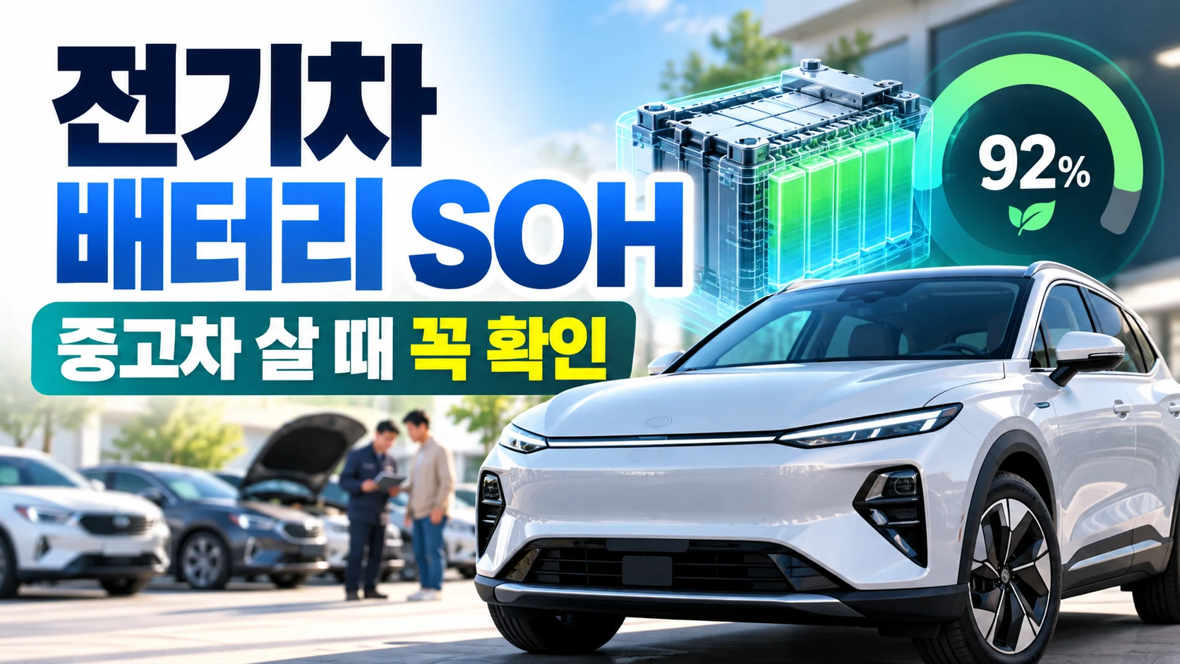 중고 전기차 구매 시 확인해야 하는 배터리 SOH 진단 화면