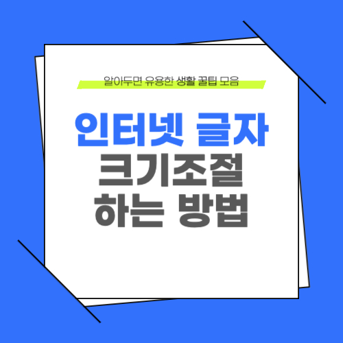 인터넷 글자 크기 조절 하는법 크게 작게 변경 하기