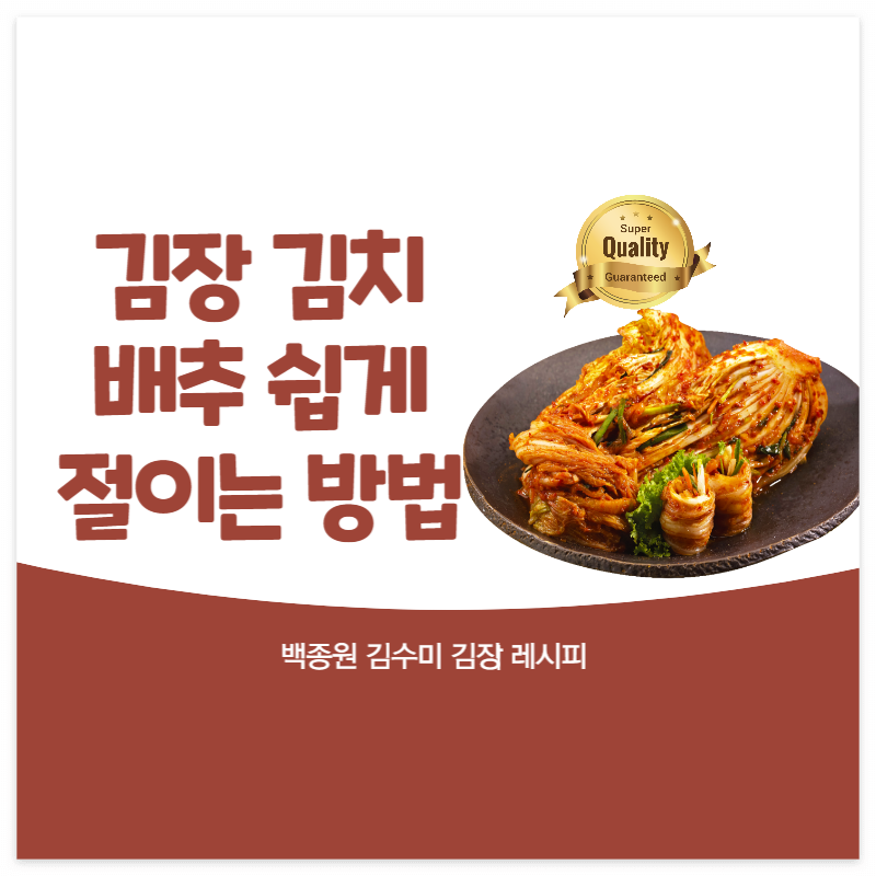 김장 김치 배추 쉽게 절이는 방법