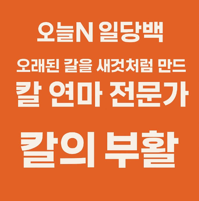오늘N 일당백 방문칼갈이 칼 연마 전문가 김정식 씨 칼의 부활