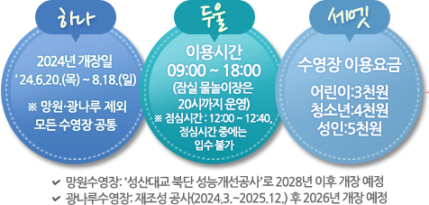 한강 수영장 이용 정보