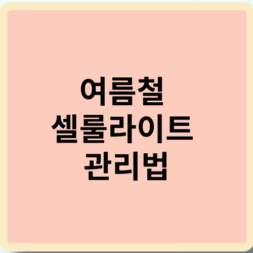 여름철 셀룰라이트 관리법