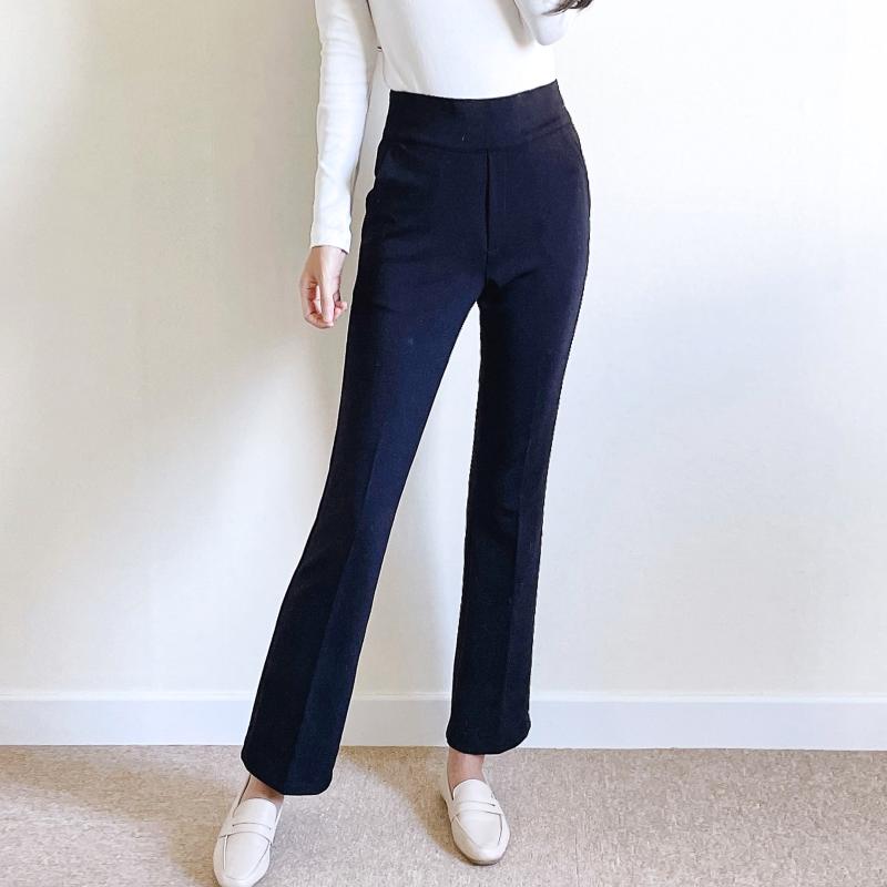 부츠컷 여성 스판 하이웨스트 밴딩 슬랙스 빅사이즈 봄 여름 가을 겨울 기모 팬츠 바지
