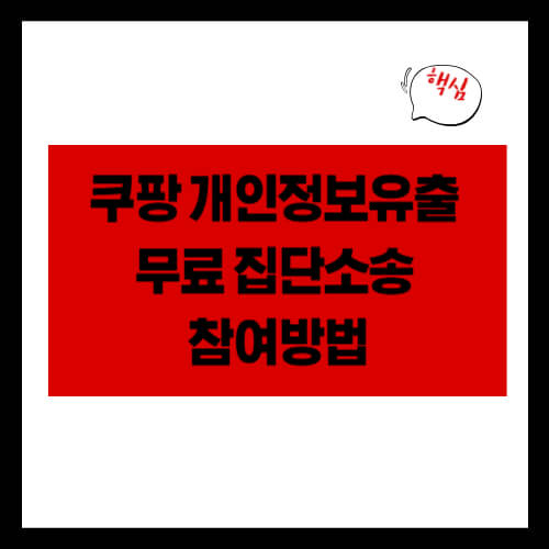 쿠팡 개인정보유출 무료 집단소송 참여방법 – 착수금 0원, 법무법인 일로 신청 가이드