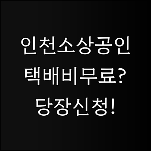 인천시 소상공인 택배 비용 절감 지원..