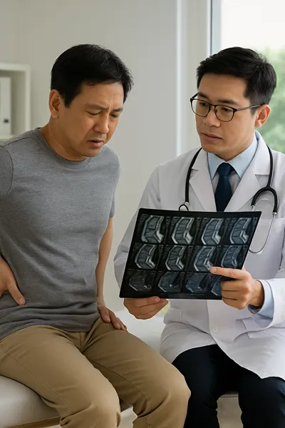 허리디스크 치료 설명 중 MRI