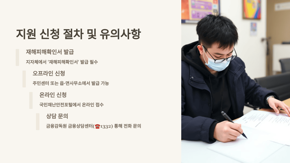 지원 신청 절차 및 유의사항