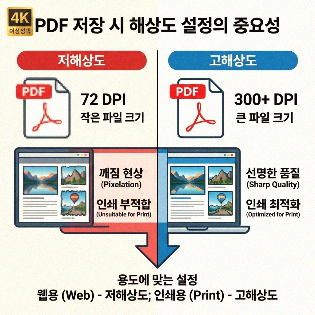 PDF 문서 이미지 깨짐 방지 저장 설정 완벽 가이드