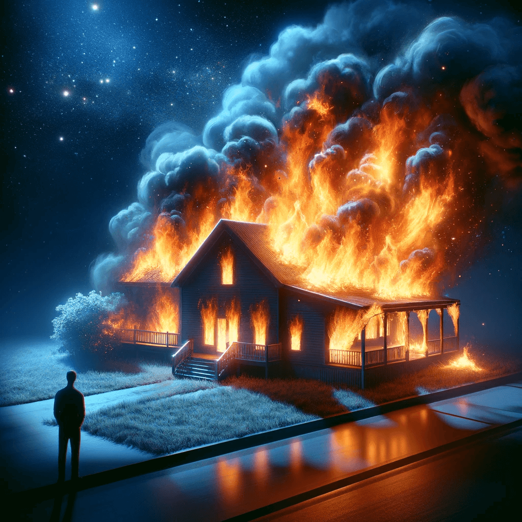 집이 불타고 있다