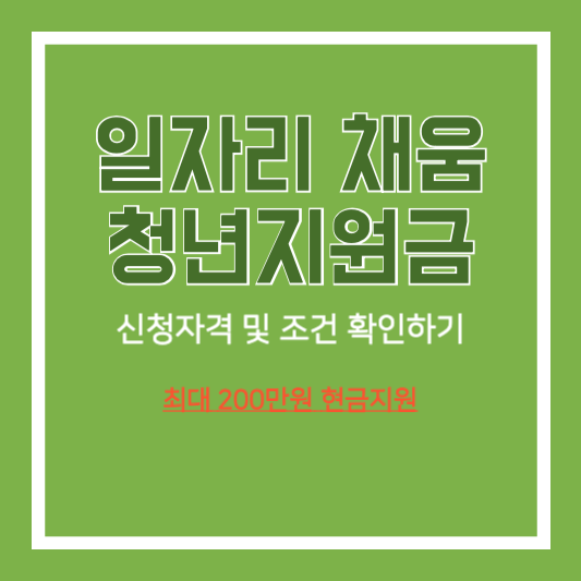 일자리채움청년지원금